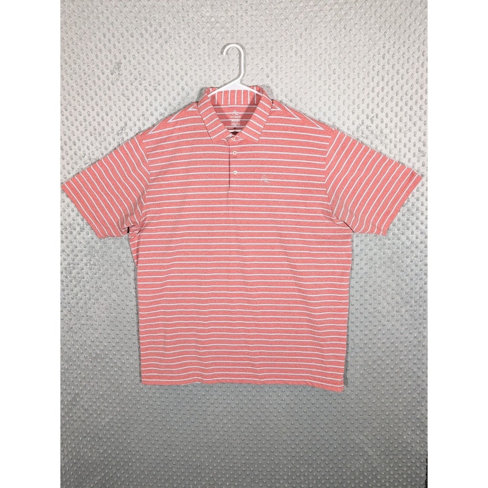 Rhoback Polo Shirt Men's 3XL Red Striped Golf Performance Stretch Preppy